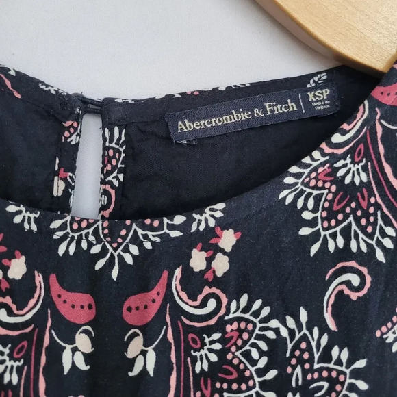 Abercrombie & Fitch women's multicolor paisley pattern short sleeve dress - xsp - Picture 8 of 9